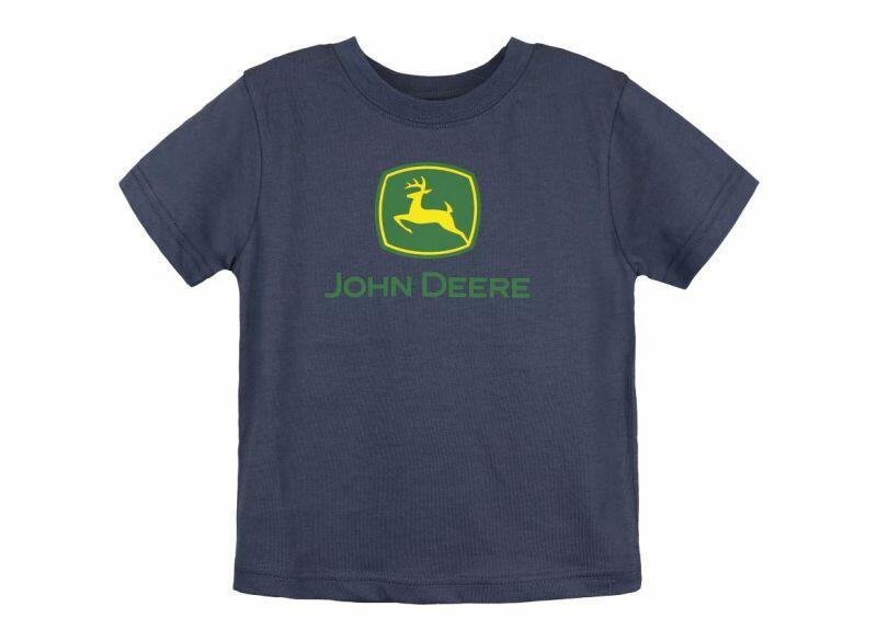 Dětské tričko John Deere s logem, tmavě modré - pohled zepředu