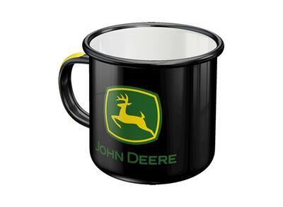 PLECHOVÝ HRNEK JOHN DEERE S LOGEM, ČERNÝ