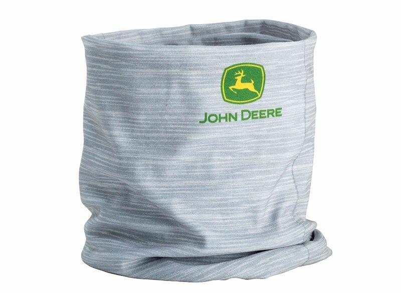 Nákrčník John Deere, šedý - pohled zepředu