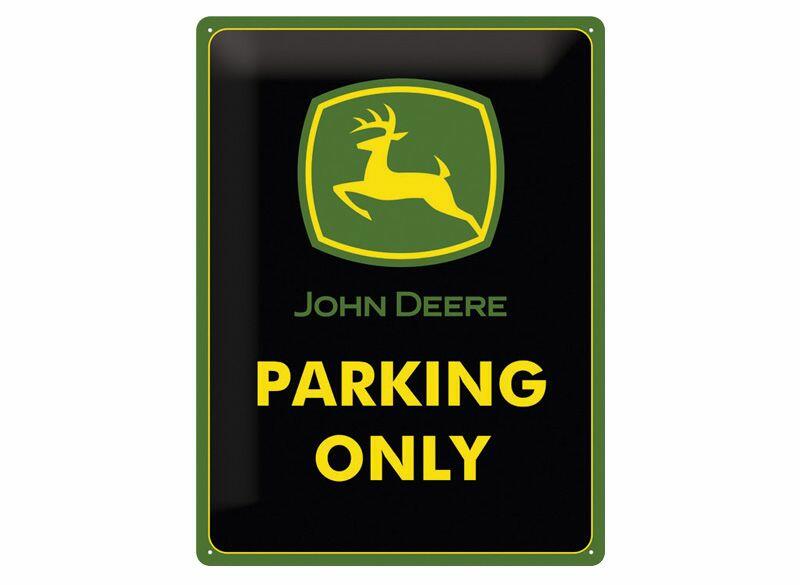 Plechová cedule John Deere Parking only, černá