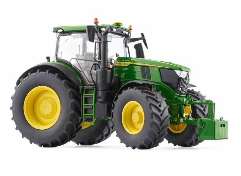 Model John Deere traktor 6R 250 1:32 - pohled z boku