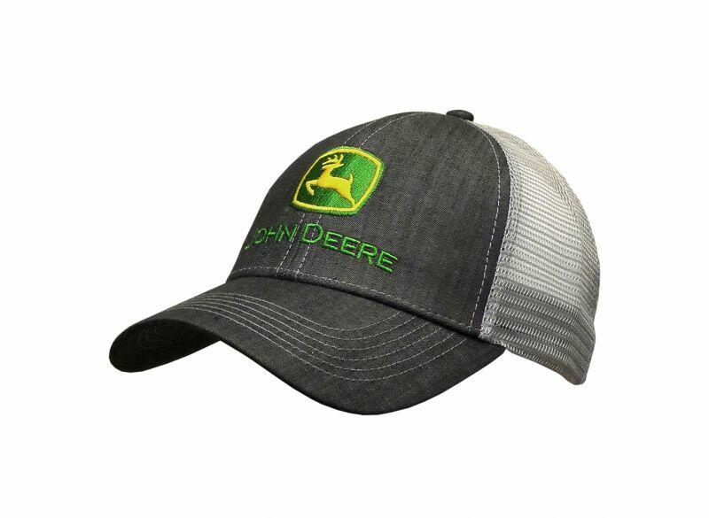 Kšiltovka John Deere vzadu se síťovinou, black-grey - pohled zepředu