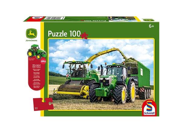 PUZZLE JOHN DEERE TRAKTOR 6195M, 100 KS + SIKU TRAKTOR