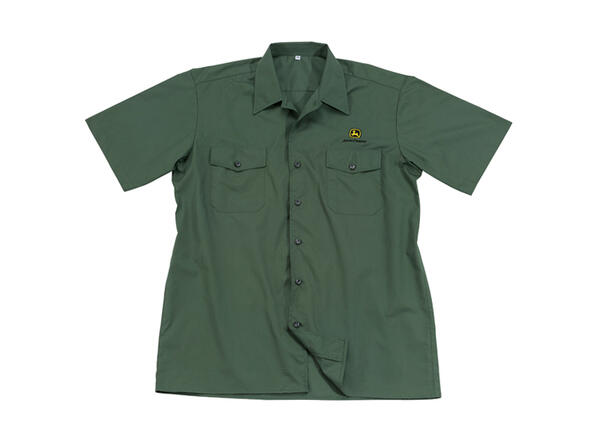PÁNSKÁ KOŠILE JOHN DEERE S KR. RUKÁVEM, TM. ZELENÁ