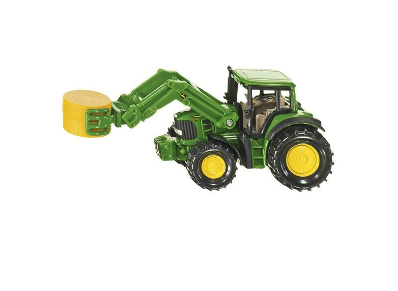 MODEL JOHN DEERE TRAKTOR S RAMENEM NA BALÍKY, 1:64