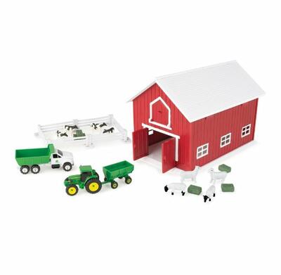 Hračka John Deere set červená stodola - pohled na celý set