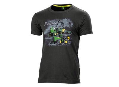 Tričko John Deere - Lesní stroje - pohled zepředu