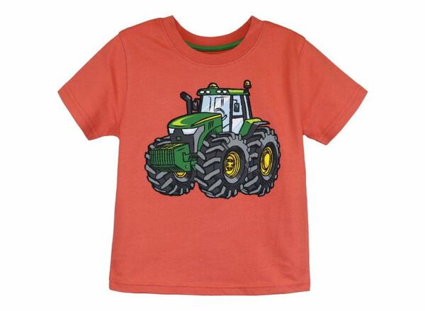 DĚTSKÉ TRIČKO JOHN DEERE S TRAKTOREM, ORANŽOVÉ
