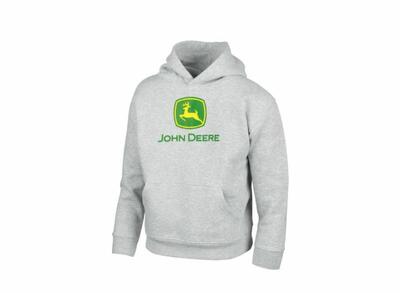 Chlapecká mikina John Deere s kapucí, šedá - pohled zepředu