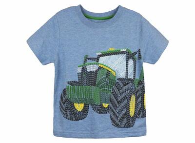 Dětské John Deere tričko Hay Baller, modré - pohled zepředu