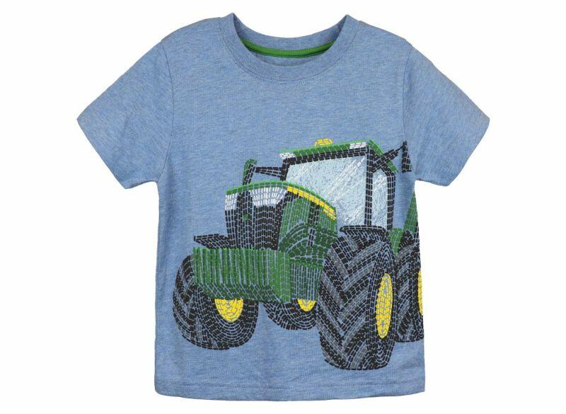Dětské John Deere tričko Hay Baller, modré - pohled zepředu