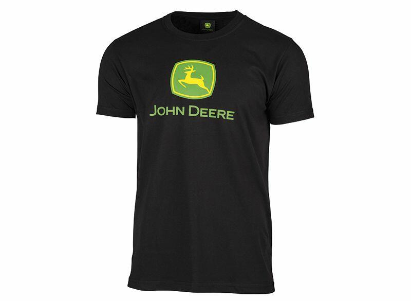 Tričko John Deere Basic černé - pohled zepředu