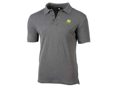 Pánské polo tričko John Deere, tmavě šedé - pohled zepředu