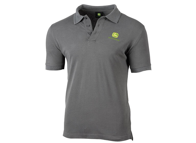 Pánské polo tričko John Deere, tmavě šedé - pohled zepředu