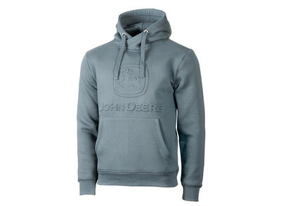 Pánská mikina John Deere klokaní kapsa, šedá - pohled zepředu