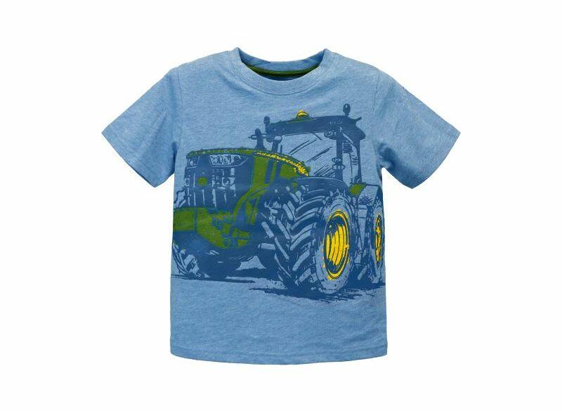 Chlapecké tričko John Deere front loader, modré - pohled zepředu