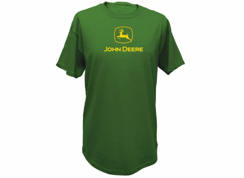 Zelené tričko John Deere s logem - pohled zepředu