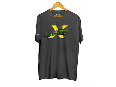 PÁNSKÉ TRIČKO JOHN DEERE KOMBAJN X9, ŠEDÉ