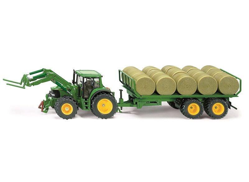 TRACTOR 6820 S VLEKEM A KULATÝM BALÍKEM  1/32