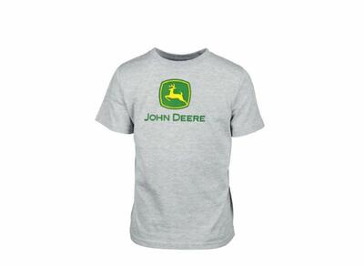 Chlapecké tričko John Deere s logem šedé - pohled zepředu