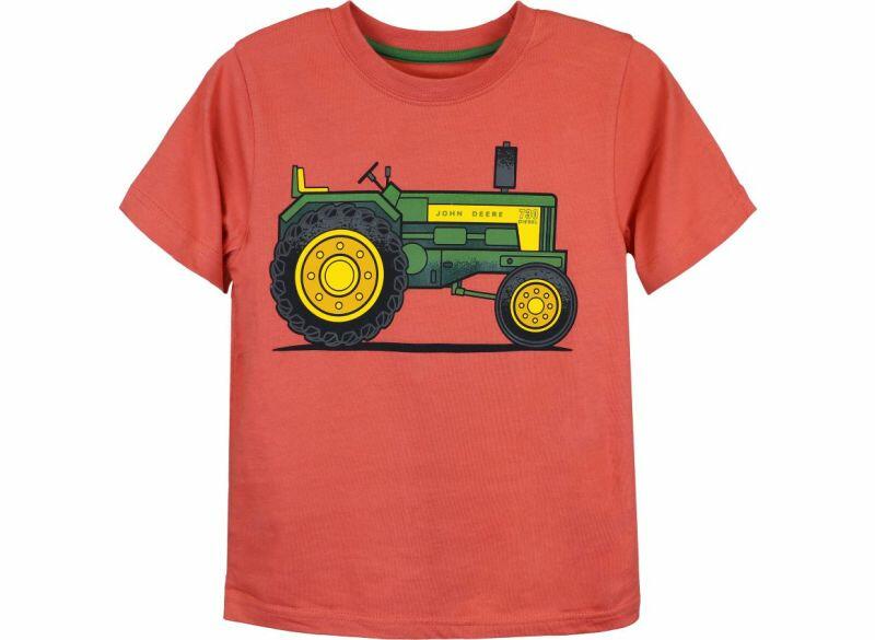 Dětské John Deere tričko Vintage, oranžové - pohled zepředu