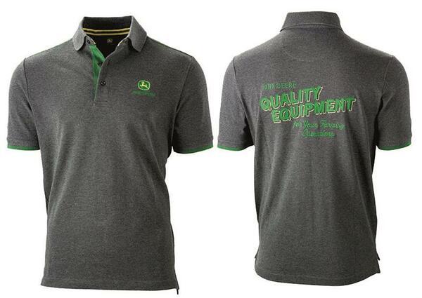 PÁNSKÉ POLO TRIČKO JOHN DEERE 37, ŠEDÉ