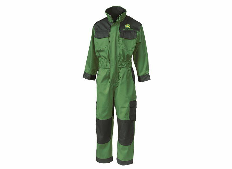 Dětská kombinéza John Deere, zeleno-šedá - pohled zepředu