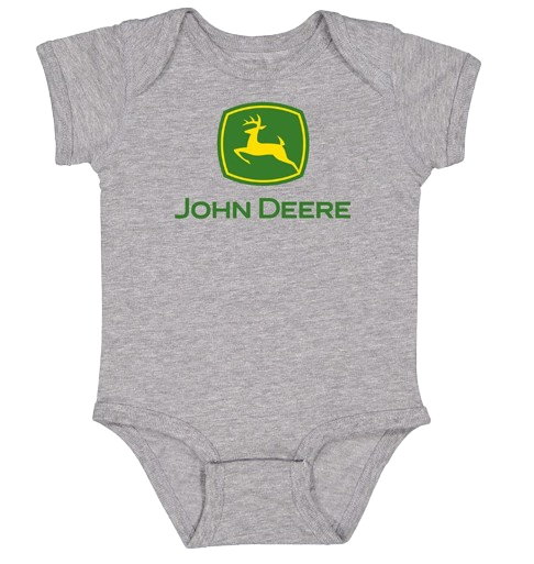 DĚTSKÉ BODY JOHN DEERE KRÁTKÝ RUKÁV, ŠEDÉ