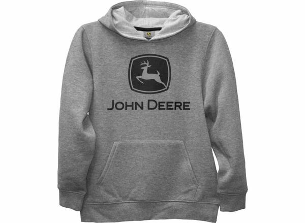 DĚTSKÁ MIKINA JOHN DEERE LOGO, ŠEDÁ