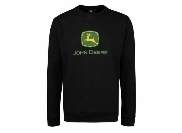 PÁNSKÁ MIKINA JOHN DEERE S LOGEM, ČERNÁ