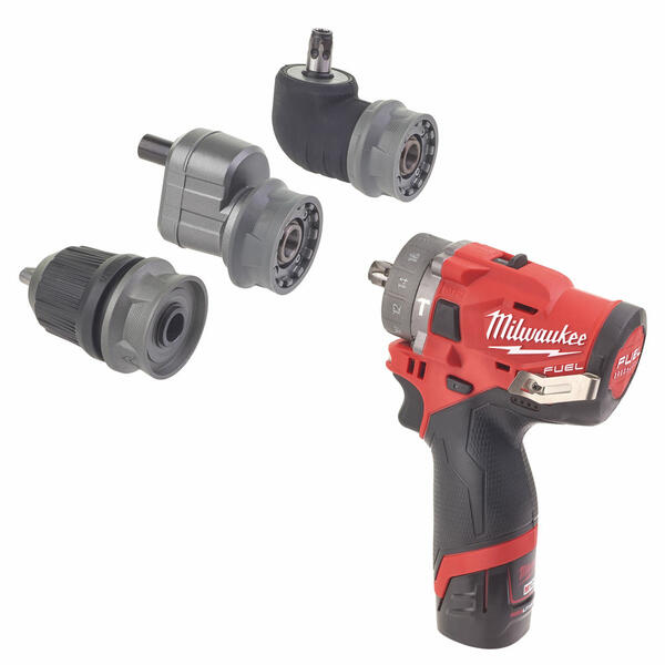PŘÍKLEPOVÁ VRTAČKA MILWAUKEE M12 S VÝMĚNÝM SKLÍČIDLEM IN2