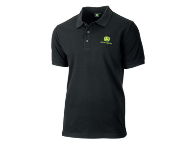 Pánské John Deere Field polo tričko, černé - pohled zepředu