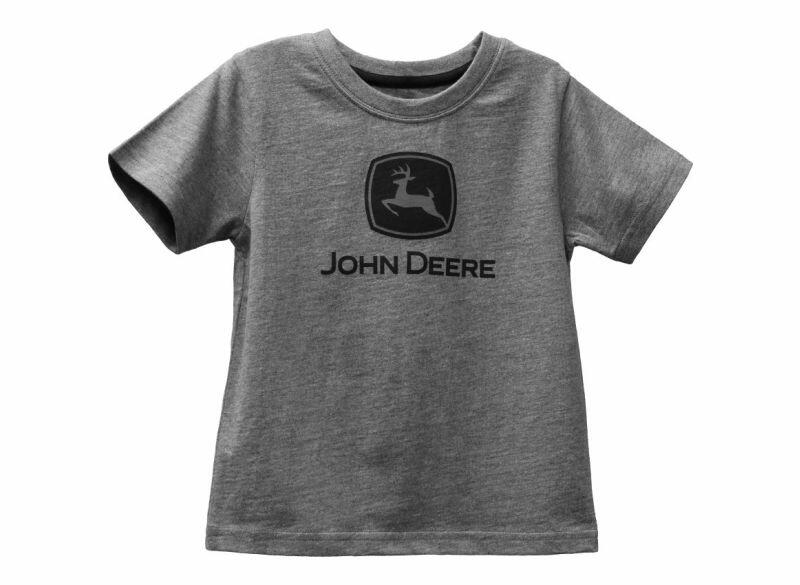 Dětské John Deere tričko s logem, šedé - pohled zepředu