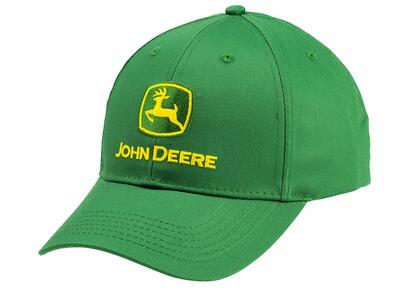 Kšiltovka John Deere s logem, zelená - pohled zepředu