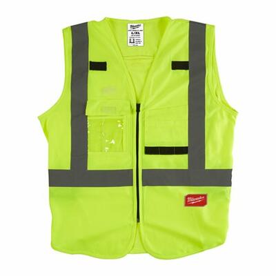Reflexní vesta Milwaukee žlutá, L/XL - pohled zepředu
