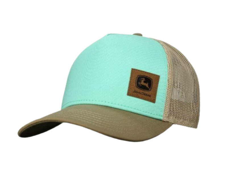 KŠILTOVKA JD MINT S KOŽENÝM LOGEM A SÍŤKOU