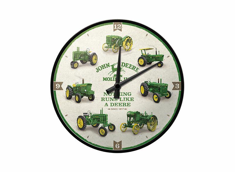 NÁSTĚNNÉ HODINY JOHN DEERE S HISTORICKÝMI TRAKTORY