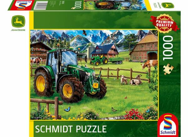 PUZZLE JOHN DEERE TRAKTOR 6120M V PODHŮŘÍ ALP, 1000 DÍLKŮ
