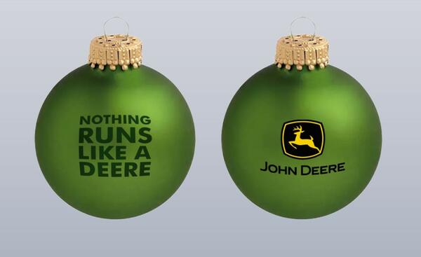 VÁNOČNÍ OZDOBY JOHN DEERE ZELENÉ, 2 KS