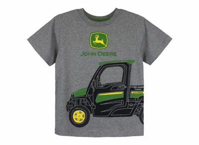 Dětské John Deere tričko Gator, šedé - pohled zepředu