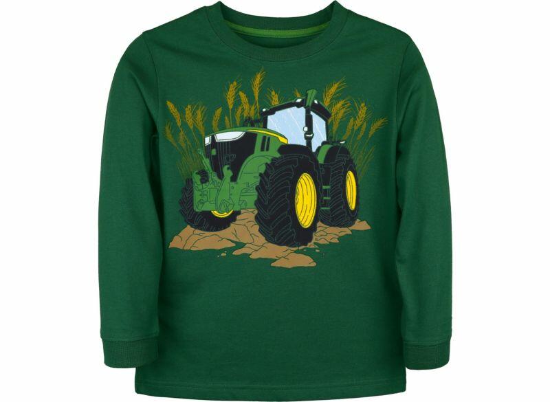 Dětské John Deere tričko s dlouhým rukávem Best in field, zelené