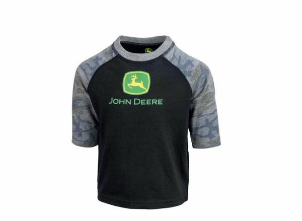 DĚTSKÉ TRIČKO JOHN DEERE S LOGEM MASKÁČ, ČERNÉ