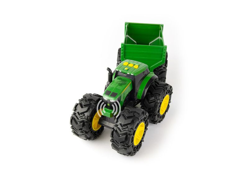 Hračka Monster Treads Traktor John Deere s vagonem - pohled ze shora