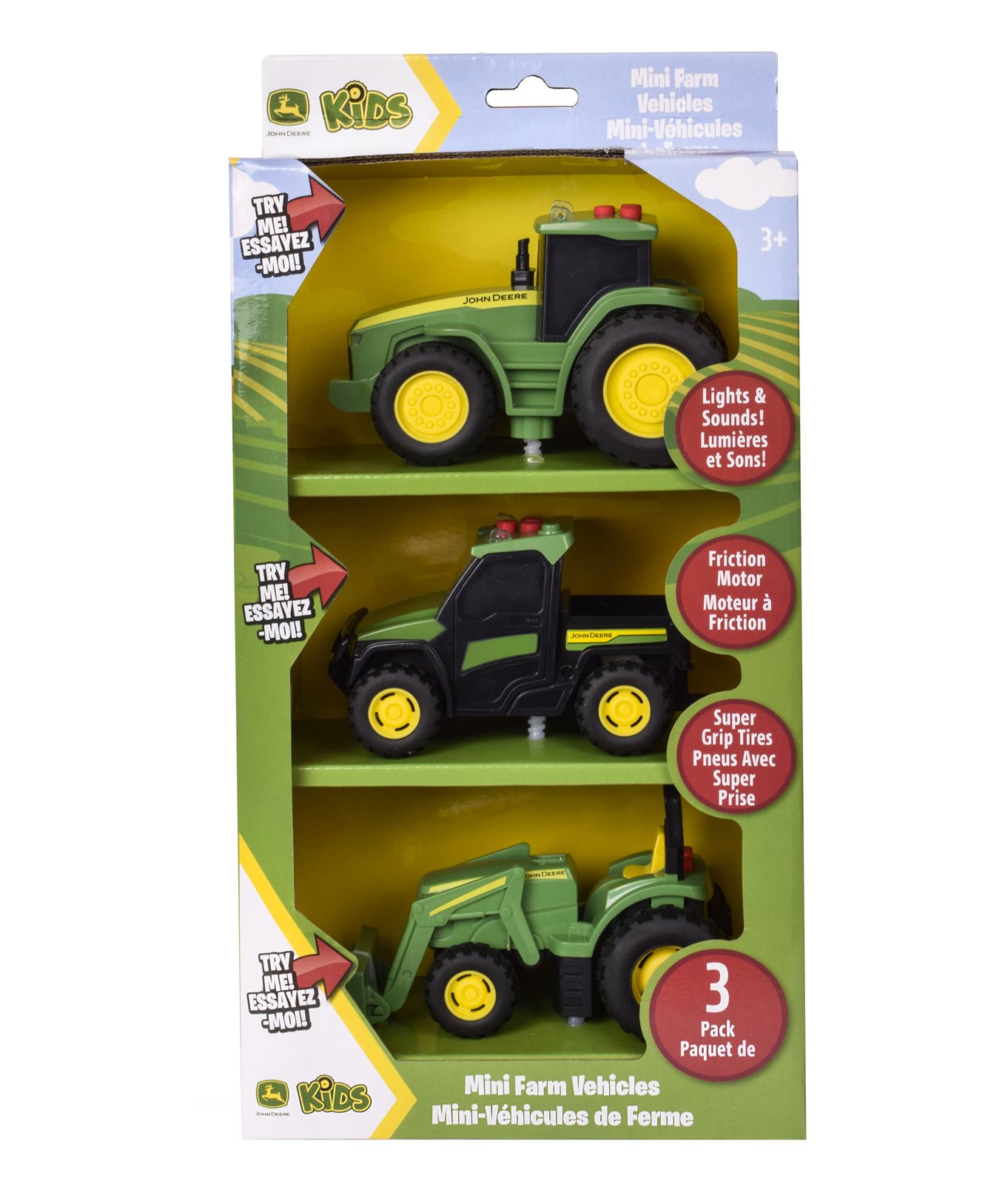 Hračka vozidla John Deere Lights&Sounds 3pack - balení