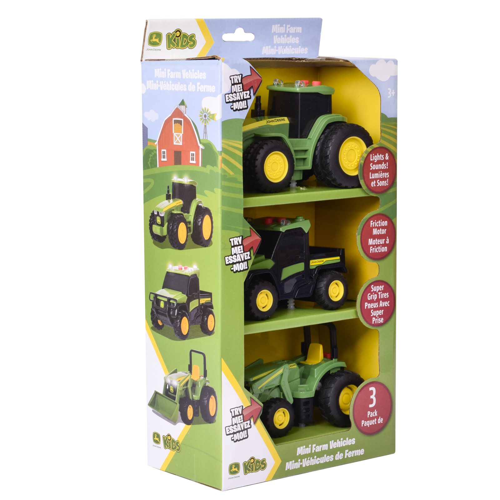 Hračka vozidla John Deere Lights&Sounds 3pack - balení