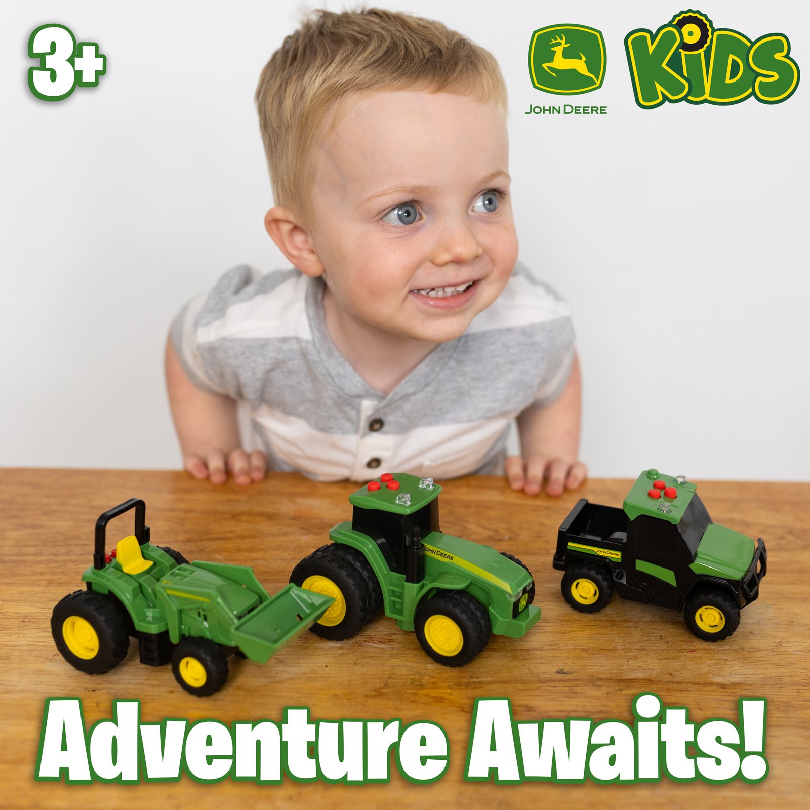 Hračka vozidla John Deere Lights&Sounds 3pack - při hře