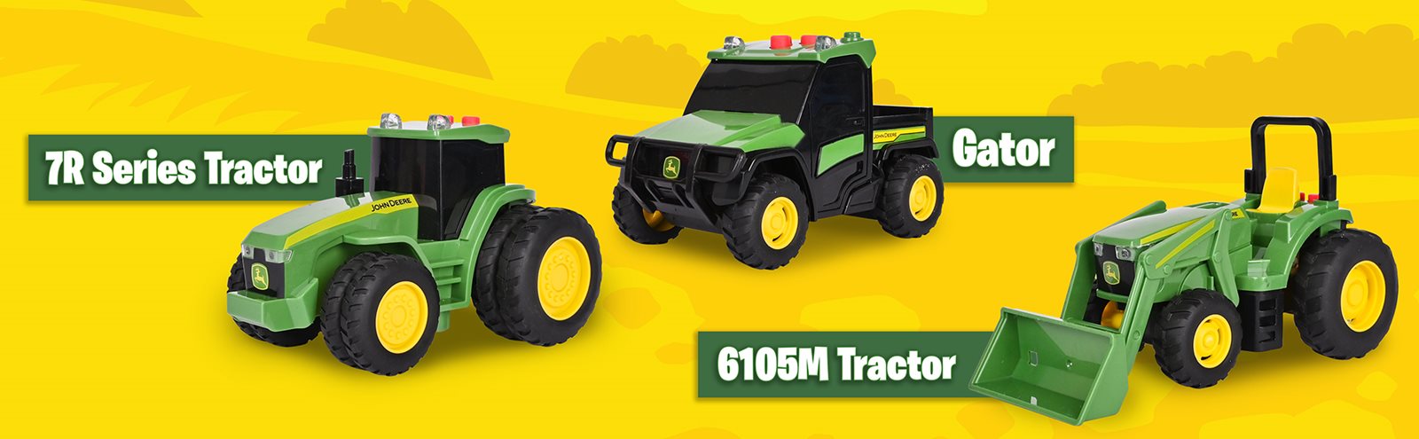 Hračka vozidla John Deere Lights&Sounds 3pack - popisky autíček