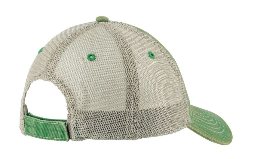 Kšiltovka John Deere vintage zeleno-béžová se síťovinou - pohled zezadu