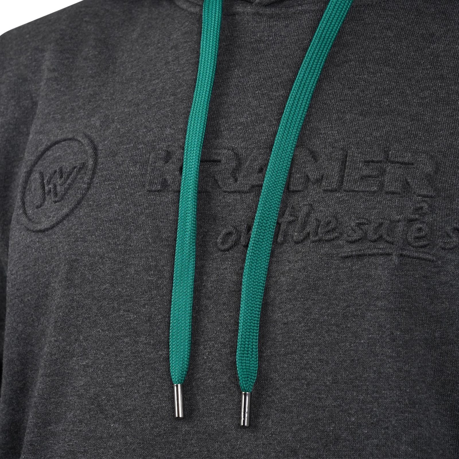 Pánská mikina Kramer s tyrkysovou kapucí, antracitová - detail