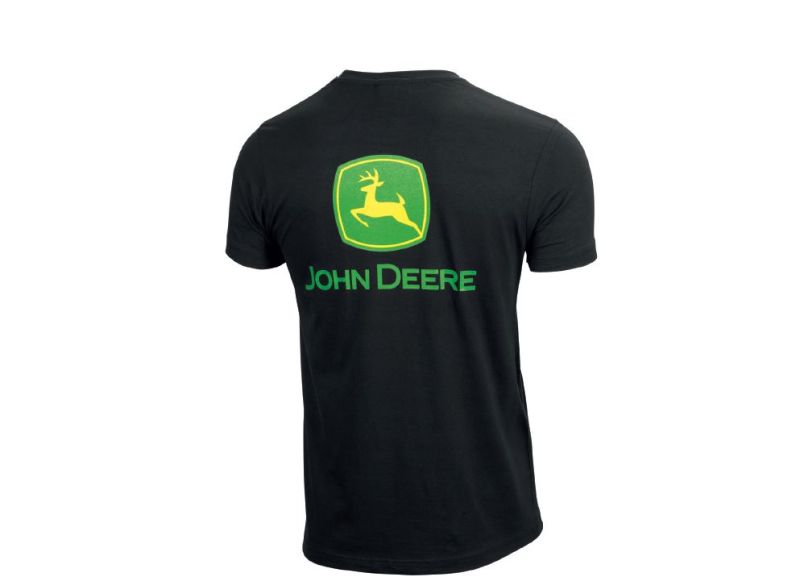 Pánské tričko John Deere Field, černé - pohled zezadu